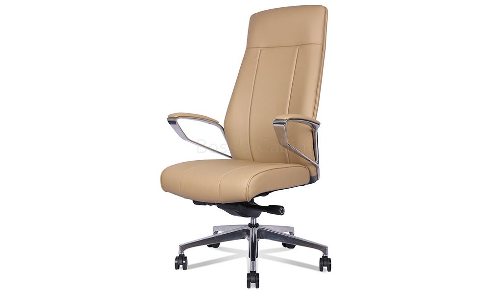 ‘Calm’ High Back Office Chair In Latte Brown Artificial Leather