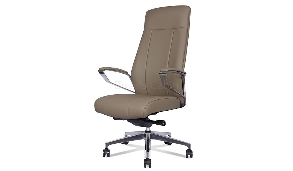 ‘Calm’ High Back Office Chair In Dark Latte Artificial Leather