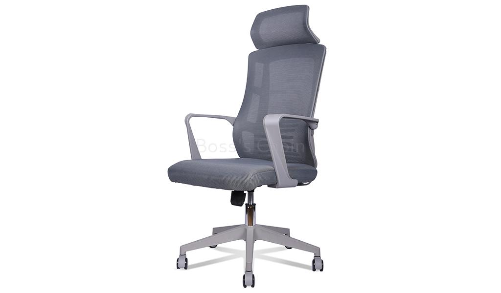 ‘Spirit’ Office Chair With Headrest In Light Gray Frame