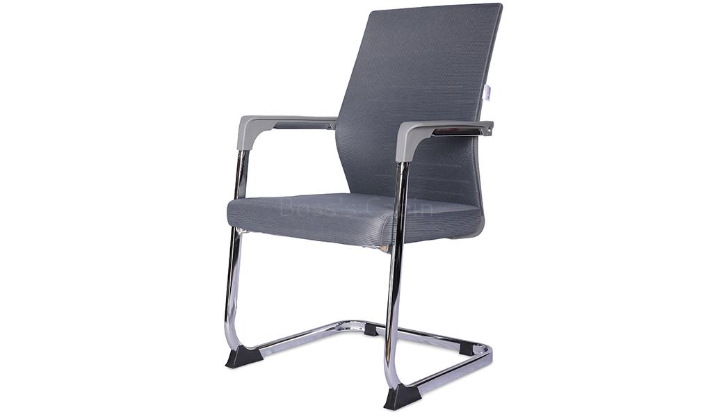 ‘Spirit’ Gray Mesh Visitor Chair In Chrome Frame