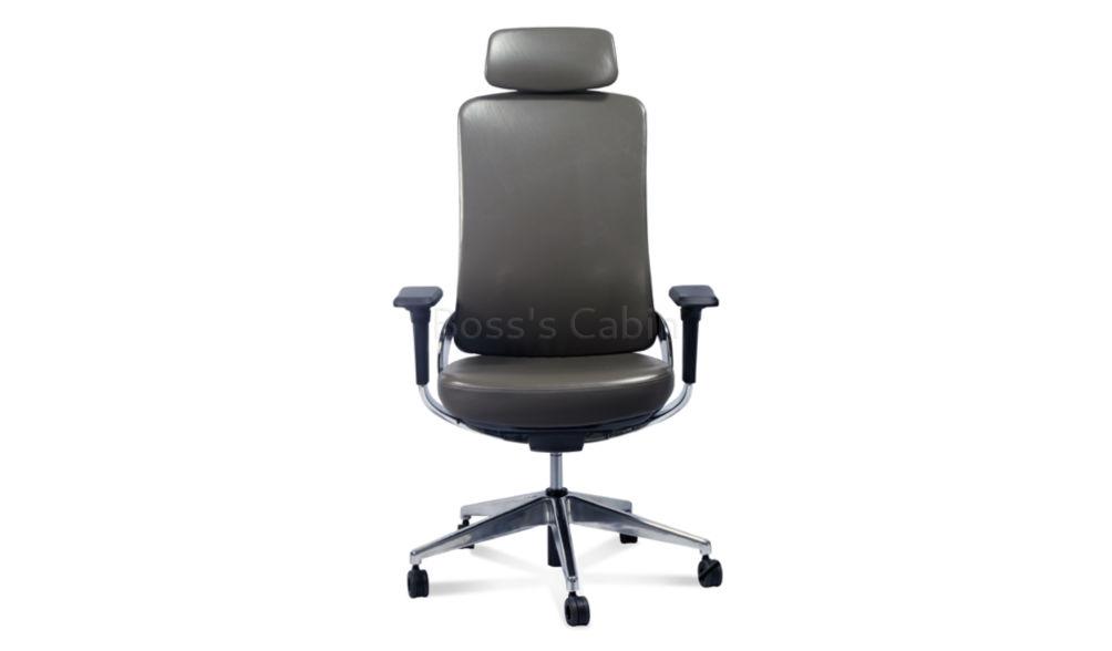 ‘Hip’ Ergonomic Chair In Gray Leather