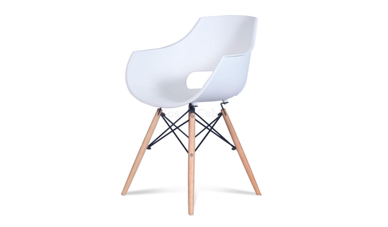 ‘Veta’ Plastic Cafeteria Chair In White