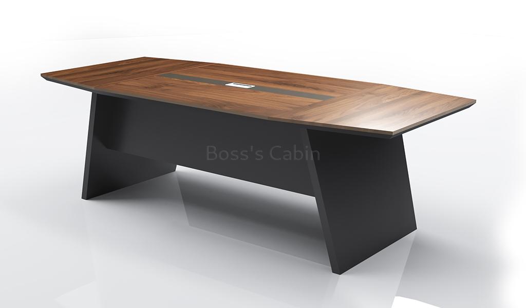 ‘Inspira’ 8 Feet Meeting Table In Norica Walnut Laminate Finish