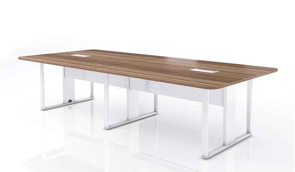 ‘Linz’ 10 Feet Meeting Table In Cass Walnut Laminate Finish