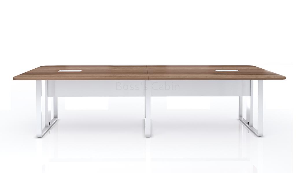 ‘Linz’ 9 Feet Meeting Table In Cass Walnut Laminate Finish