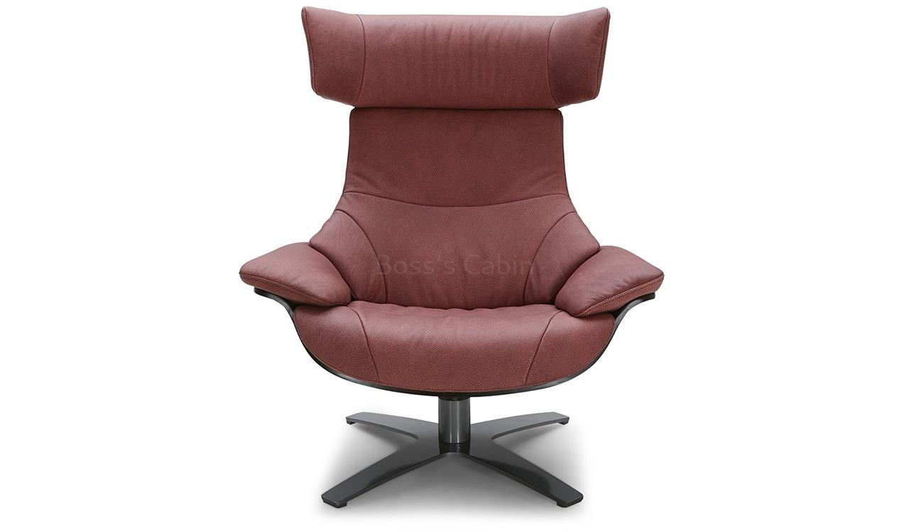‘Karma Neo’ Reclining Lounge Chair In Wine Red Leather
