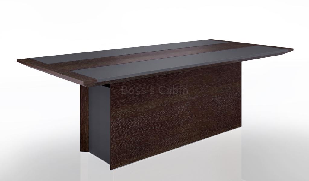 ‘Nester’ 8 Feet Conference Table In Oak Veneer & Leather