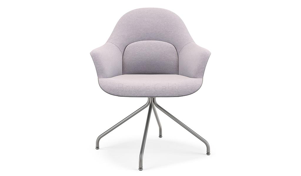 ‘Tulip’ Chair In Fabric With Fixed Four Star Base
