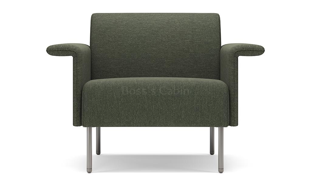 ‘Fleur-V’ One Seater Fabric Sofa With Flat Armrests