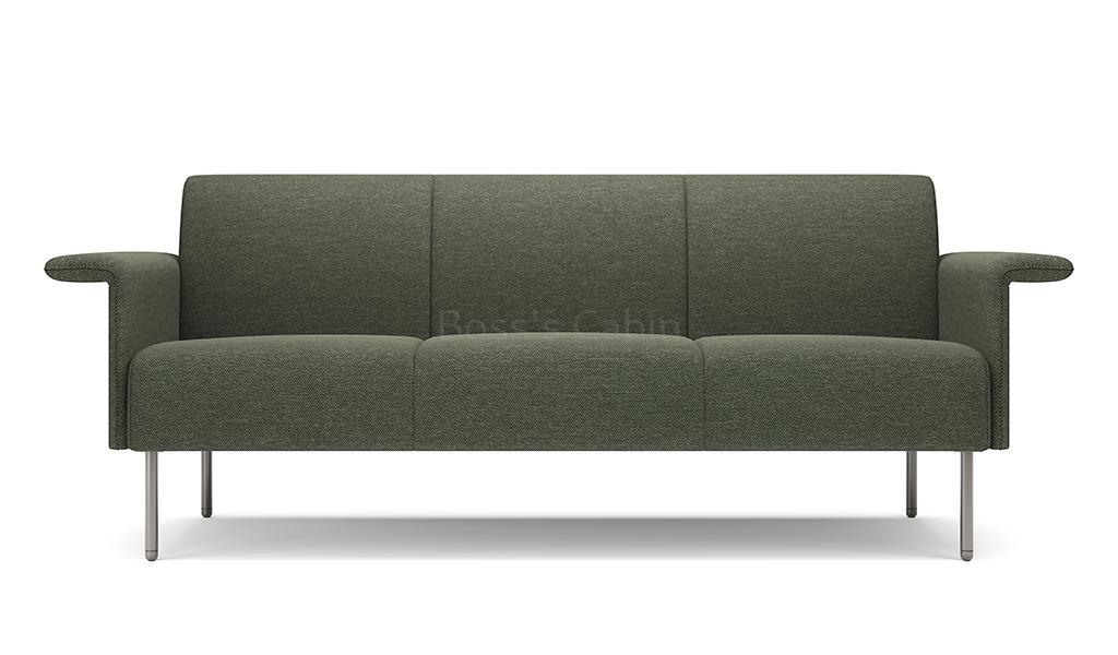 ‘Fleur-V’ Three Seater Fabric Sofa With Flat Armrests