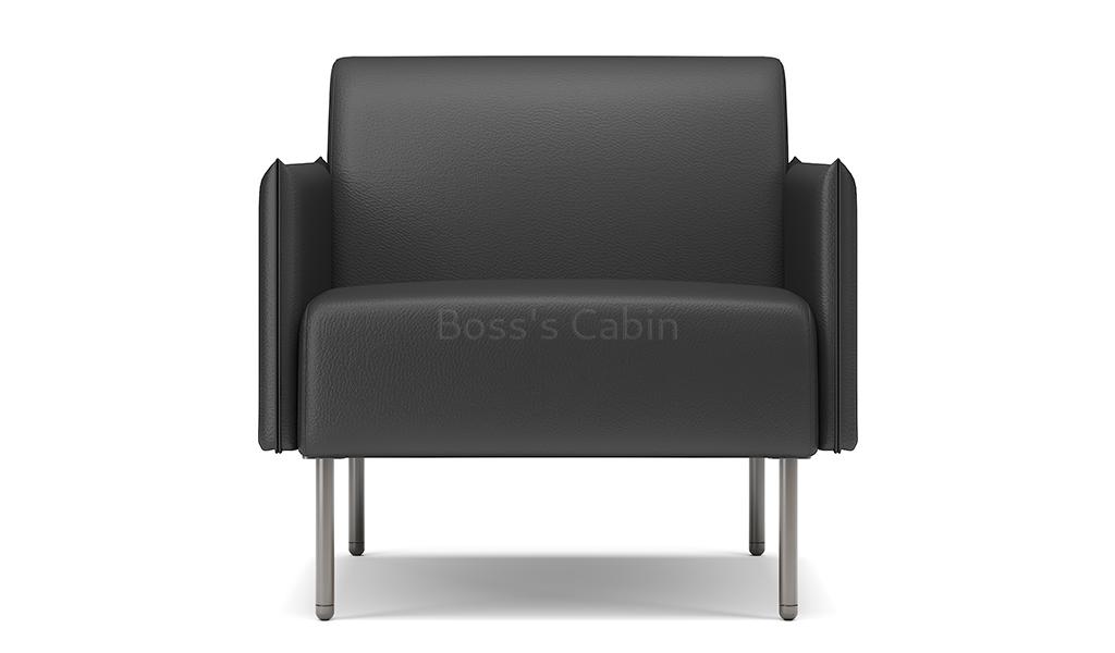 ‘Fleur-B’ One Seater Leather Sofa With Slim Armrests