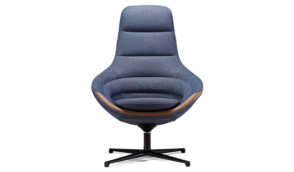 ‘D Series’ Tall Back Lounge Chair In Blue Fabric
