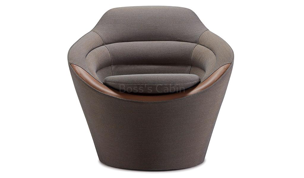 ‘D Series’ Lounge Chair In Mushroom Brown Fabric
