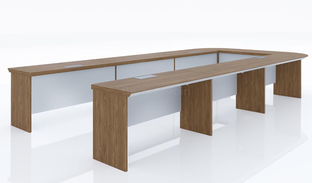 ‘Sirius’ 16 Feet U Shape Conference Table In Brown Walnut Veneer