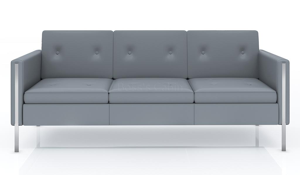 ‘Yugo’ Three Seater Sofa In Gray PU Leather