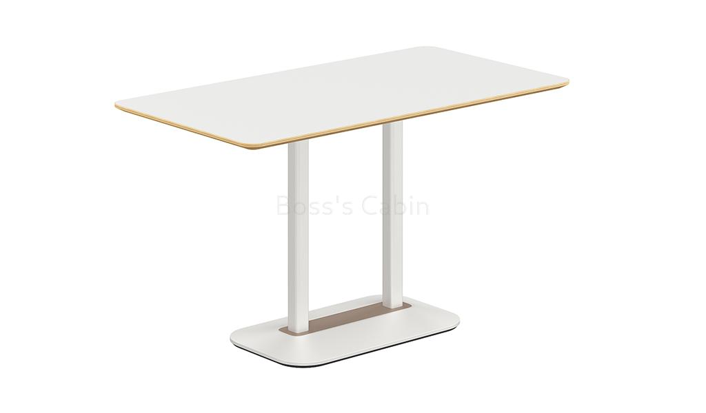 ‘Balence’ Cafeteria Table In Warm White & White Base