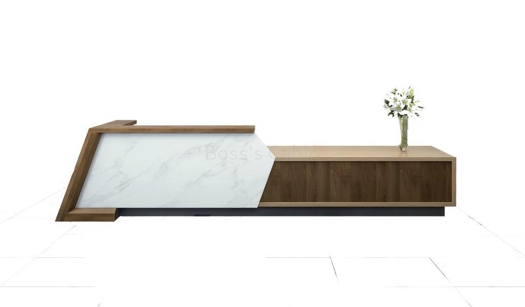 ‘iKey’ 12 Feet Reception Desk With Marble Front