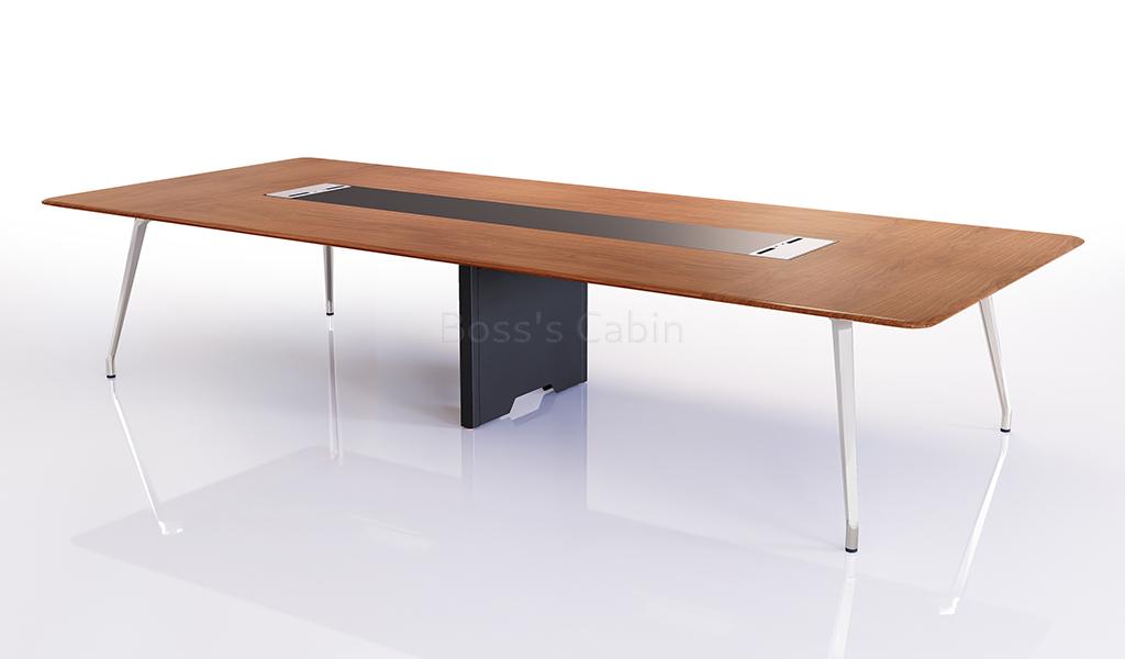 ‘Varna’ 13 Feet Meeting Table in Open Pore Walnut Veneer