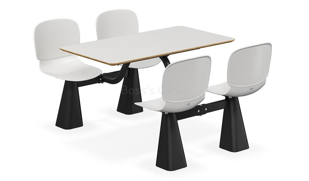 ‘Balence’ White Cafeteria Chair & Table Set