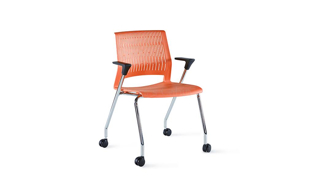 ‘Magna’ Plastic Chair With Chrome Arms & Legs