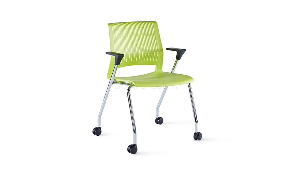 ‘Magna’ Plastic Chair With Chrome Frame & Castors