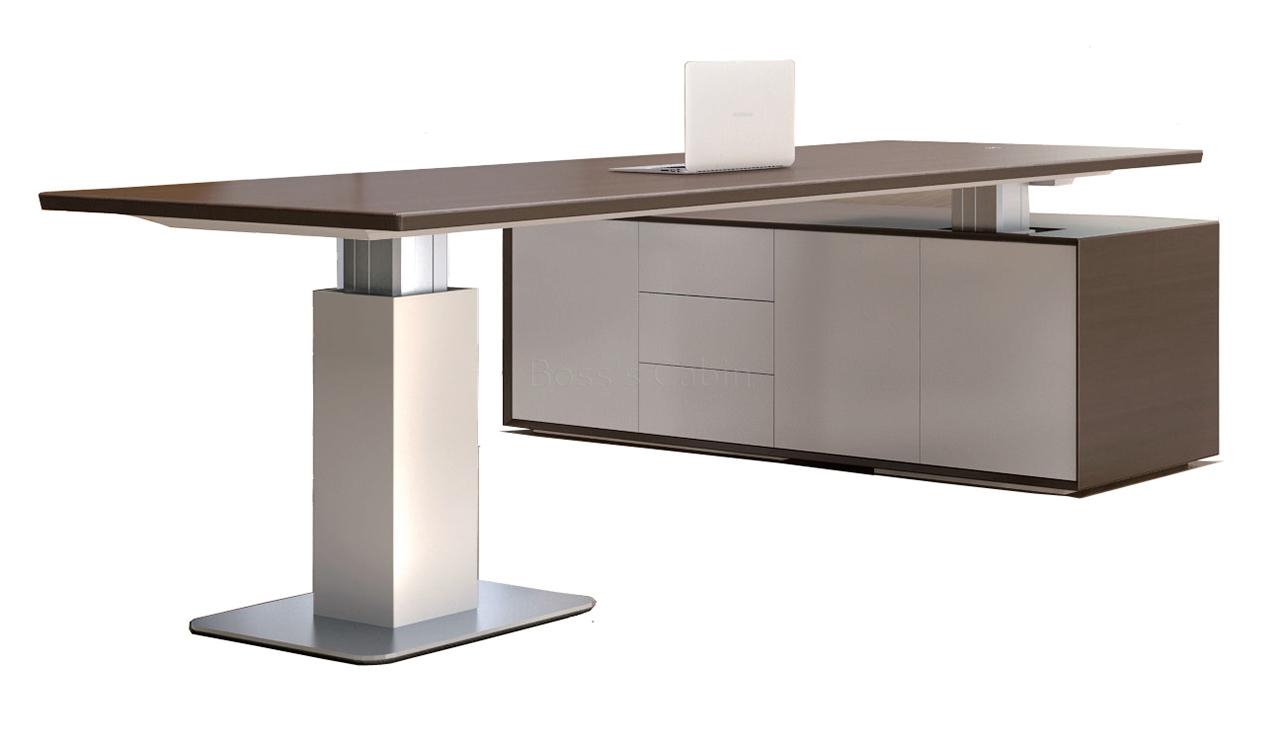 ‘iWork’ 7.5 Feet Height Adjustable Desk In Dark Walnut Veneer