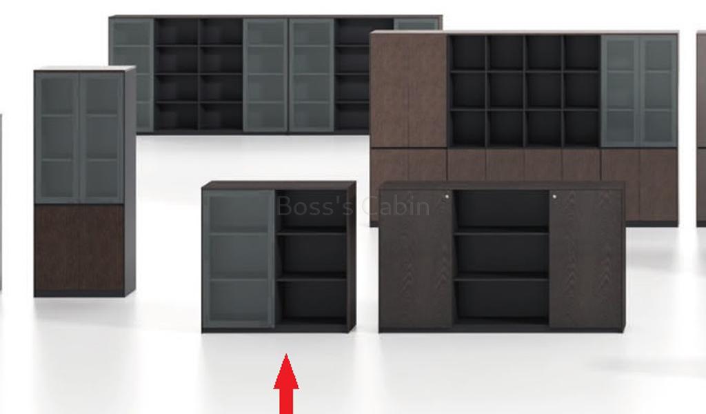 ‘Veta’ Filing Cabinet In Veneer With One Glass Door