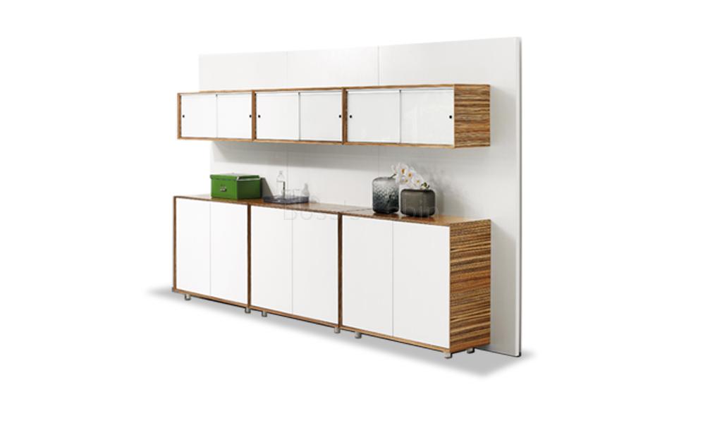 ‘iWork’ Filing Cabinet & Book Shelf In Zebra Veneer Finish