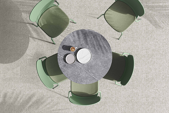 ‘Balence’ Round Cafeteria Table With Gray Ceramic Top