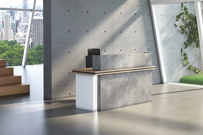 Spiro 6 Feet Reception Desk In Stone Gray