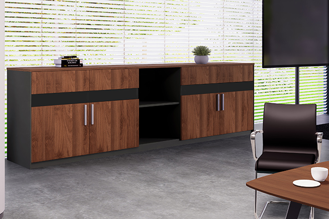 Maxima 8 Feet Office Cabinet in Walnut Laminate