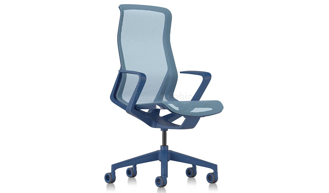 ‘Hexa’ High Back Chair In Ink Blue With Self Adjusting Mechanism