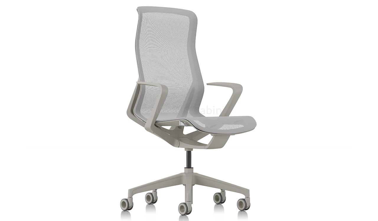 ‘Hexa’ High Back Chair In Metal Gray With Self Adjusting Mechanism