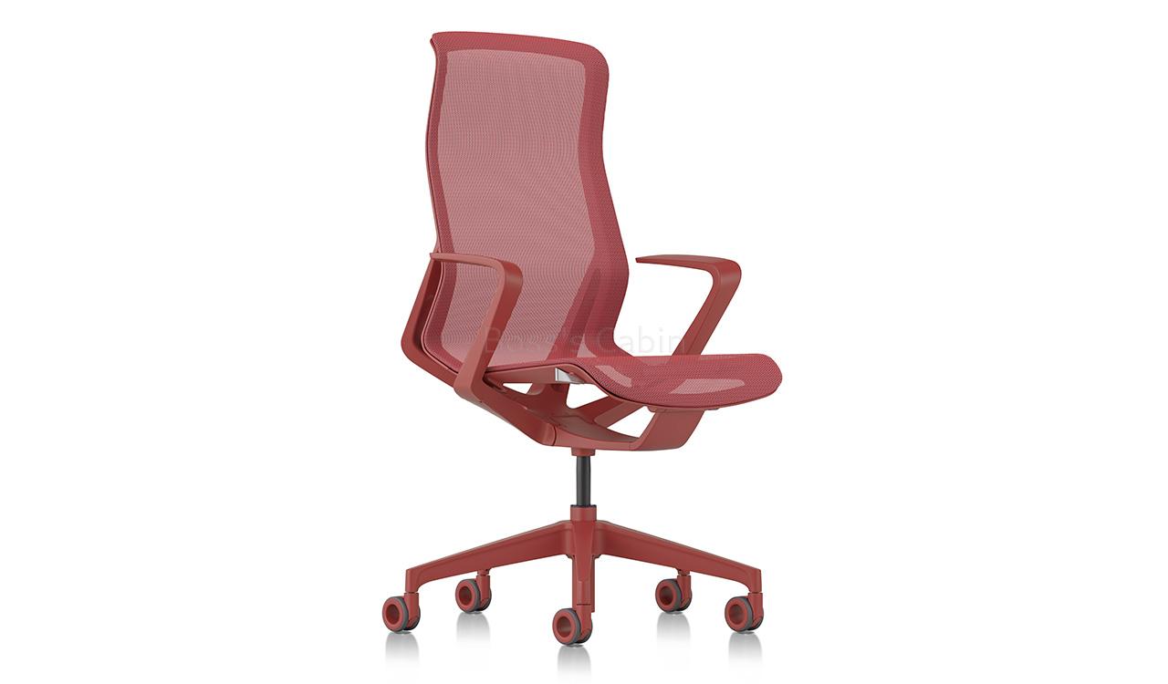 ‘Hexa’ High Back Chair In Marsala Red With Self Adjusting Mechanism